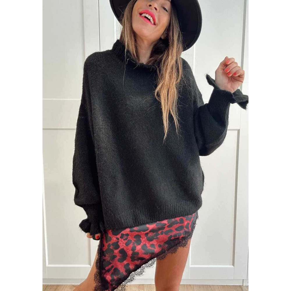 Jersey Ruffle AVIGNON Negro HEVE