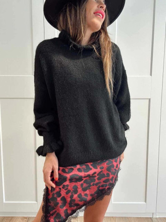 Jersey Ruffle AVIGNON Negro HEVE