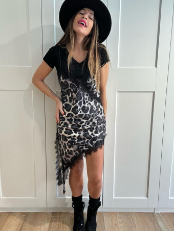 Vestido Lencero Print EONELA Gris HEVE