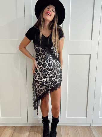 Vestido Lencero Print EONELA Gris HEVE