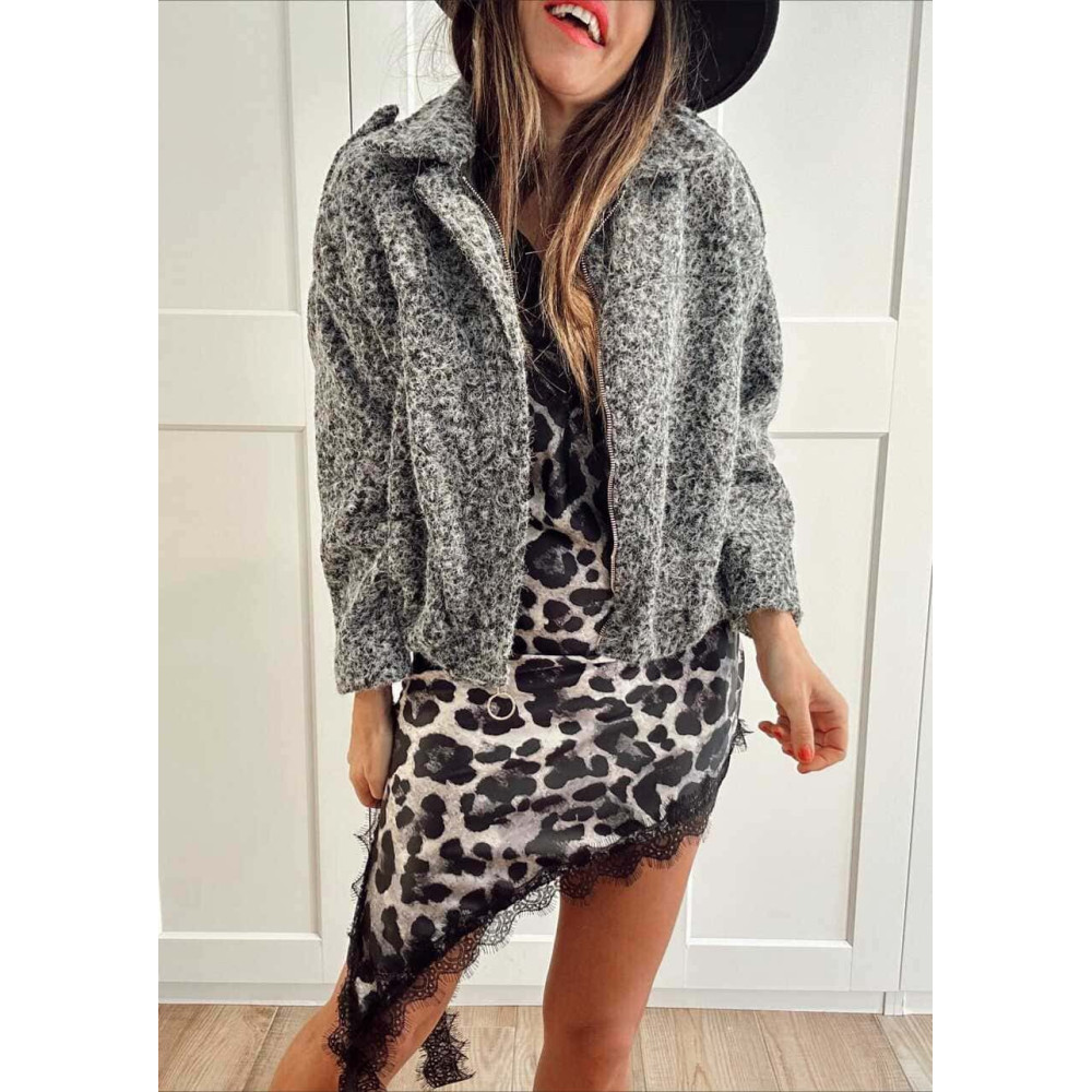 Chaqueta Rizo con Trabillas VANDREYA Gris HEVE