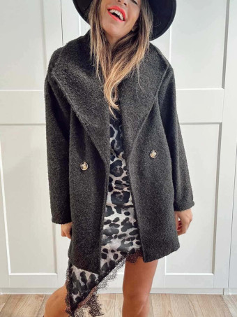 Abrigo Soft Maxi-Solapa JARLEEN Negro HEVE