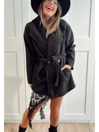 Abrigo Soft Maxi-Solapa JARLEEN Negro HEVE