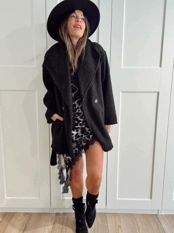 Abrigo Soft Maxi-Solapa JARLEEN Negro HEVE