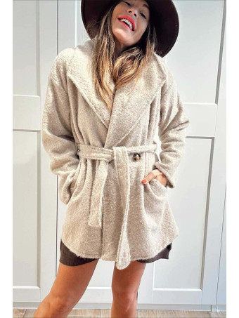 Abrigo Soft Maxi-Solapa JARLEEN Beige HEVE