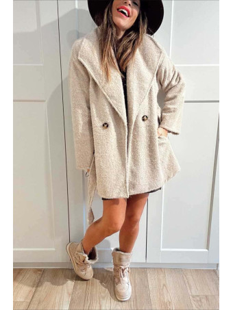 Abrigo Soft Maxi-Solapa JARLEEN Beige HEVE