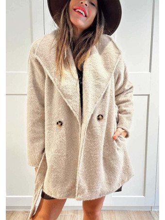 Abrigo Soft Maxi-Solapa JARLEEN Beige HEVE