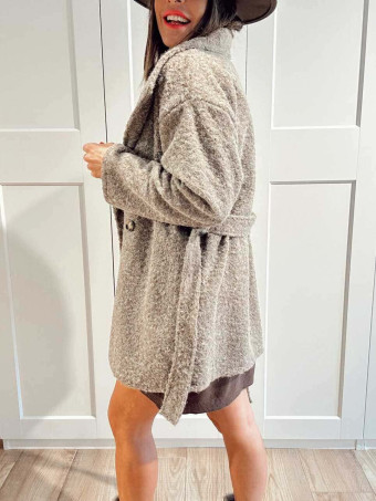 Abrigo Soft Maxi-Solapa JARLEEN Taupe HEVE