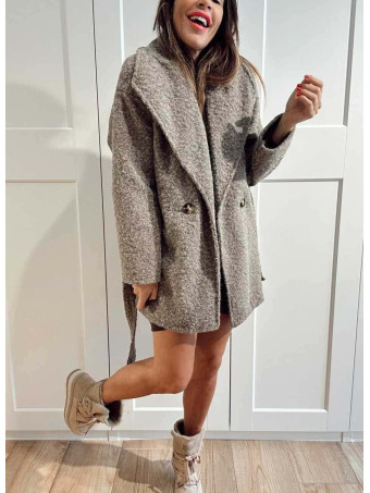 Abrigo Soft Maxi-Solapa JARLEEN Taupe HEVE