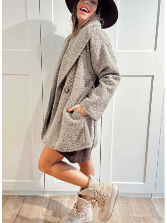 Abrigo Soft Maxi-Solapa JARLEEN Taupe HEVE