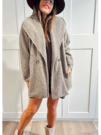 Abrigo Soft Maxi-Solapa JARLEEN Taupe HEVE