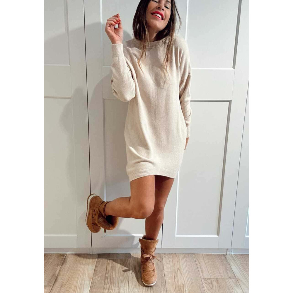 Abrigo Soft Maxi-Solapa JARLEEN Taupe HEVE