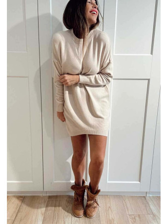 Abrigo Soft Maxi-Solapa JARLEEN Taupe HEVE