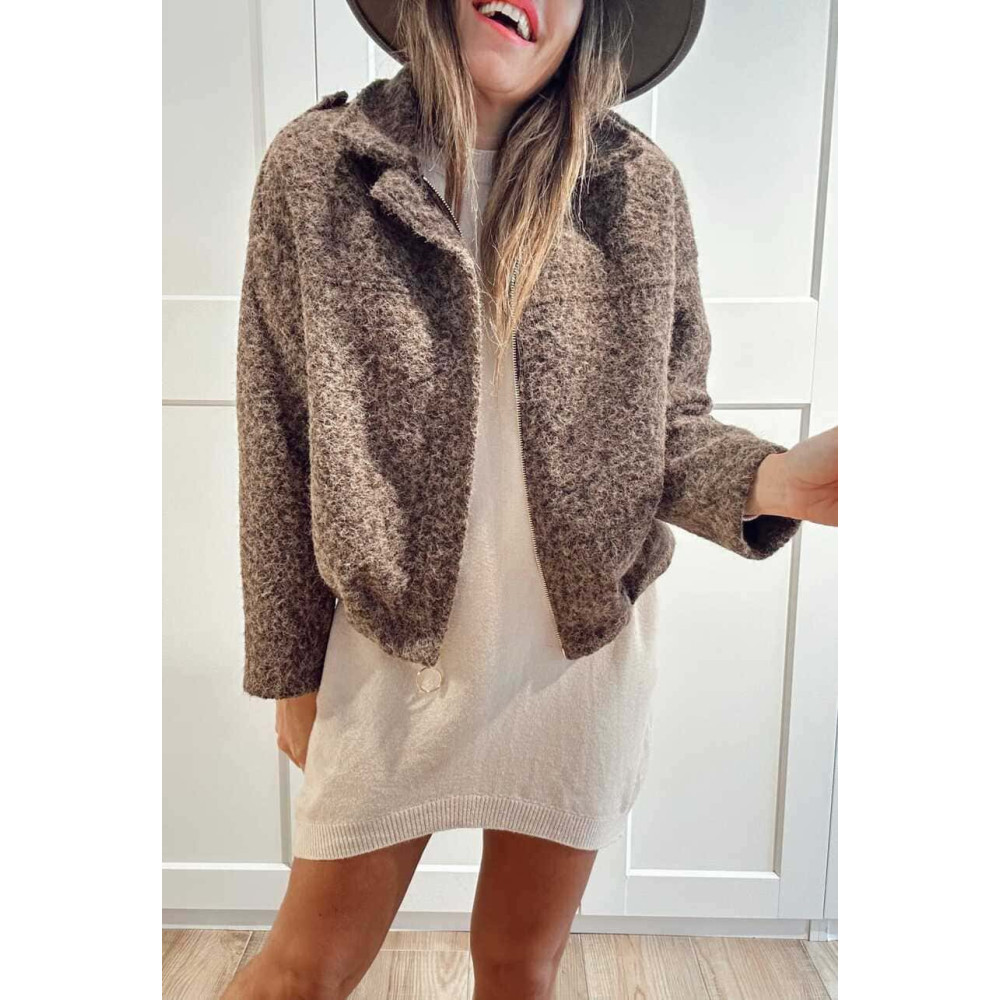 Chaqueta Rizo con Trabillas VANDREYA Chocolate HEVE