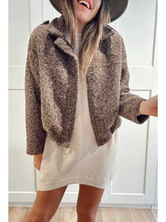 Chaqueta Rizo con Trabillas VANDREYA Chocolate HEVE