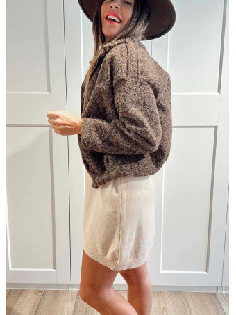 Chaqueta Rizo con Trabillas VANDREYA Chocolate HEVE