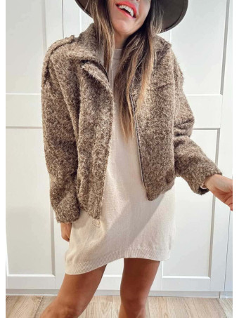 Chaqueta Rizo con Trabillas VANDREYA Moca HEVE