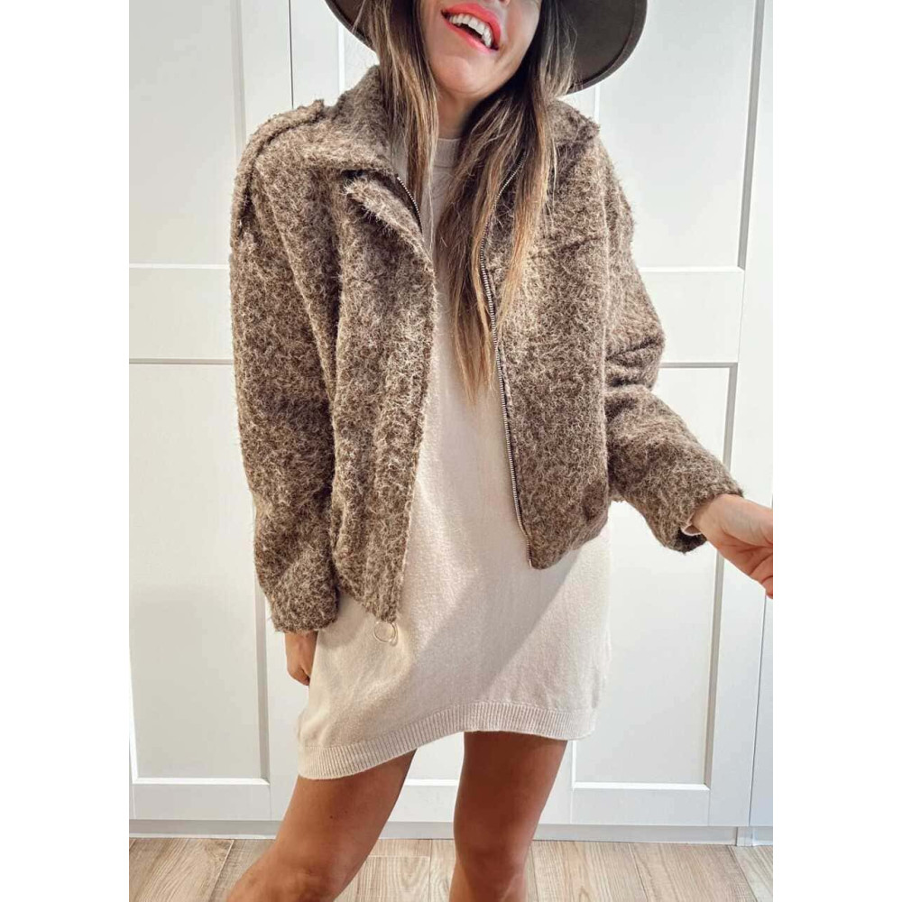 Chaqueta Rizo con Trabillas VANDREYA Moca HEVE