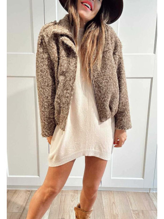 Chaqueta Rizo con Trabillas VANDREYA Moca HEVE