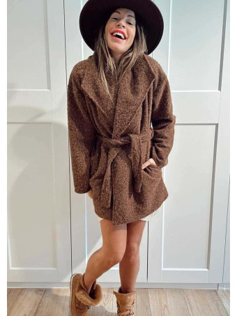 Abrigo Soft Maxi-Solapa JARLEEN Marrón HEVE