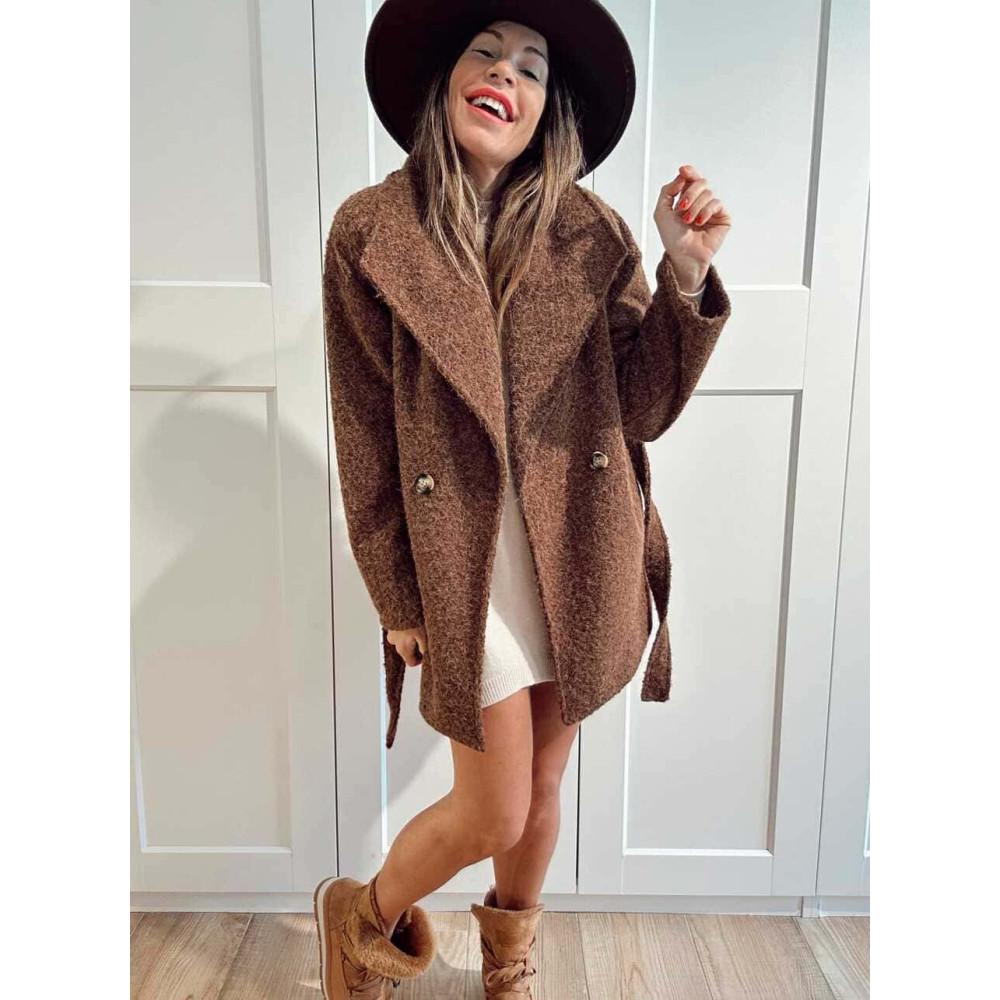 Abrigo Soft Maxi-Solapa JARLEEN Marrón HEVE