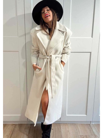 Abrigo Paño con Cinturón BEAUMONT Beige HEVE