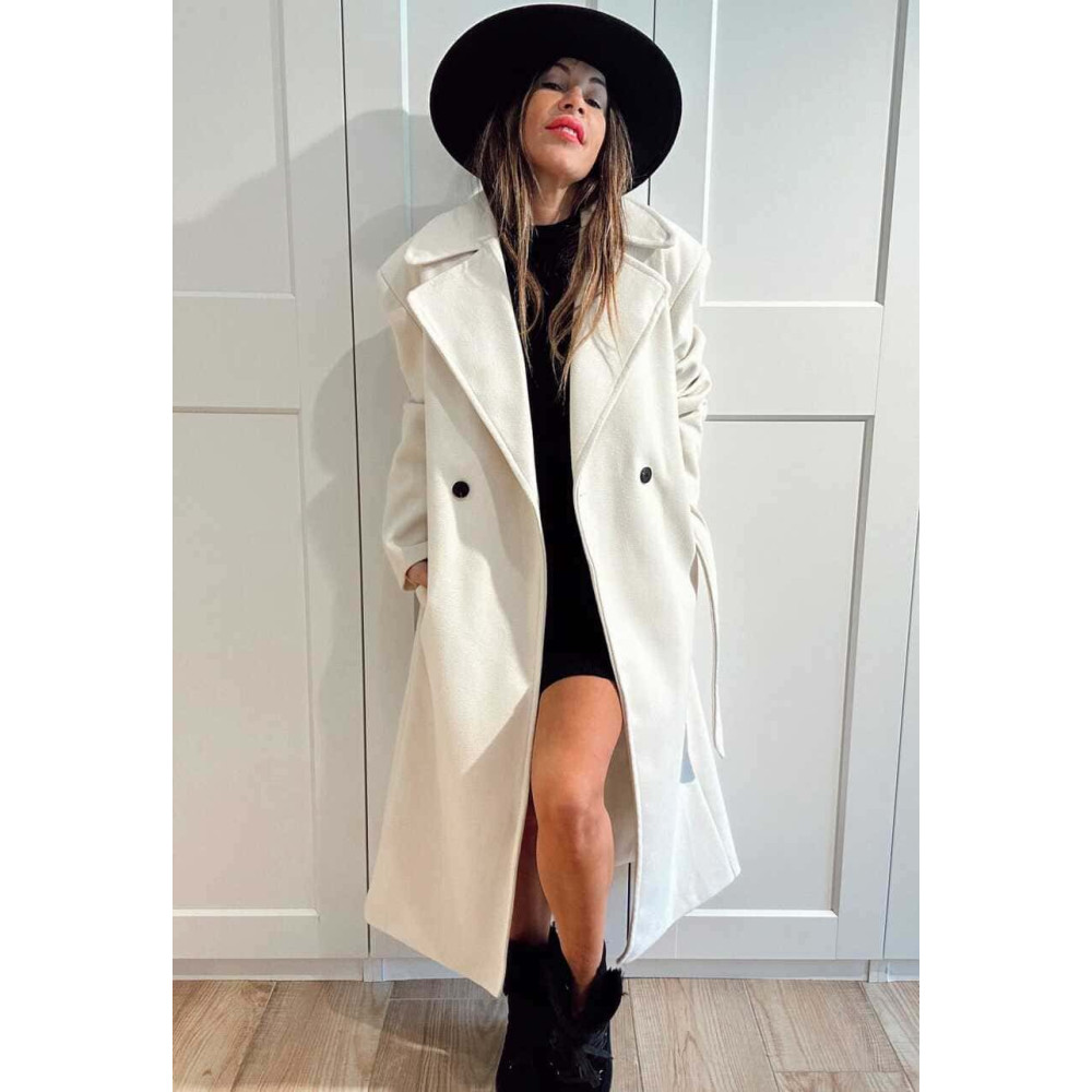 Abrigo Paño con Cinturón BEAUMONT Beige HEVE