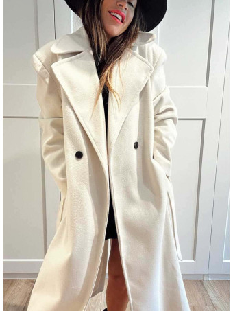 Abrigo Paño con Cinturón BEAUMONT Beige HEVE