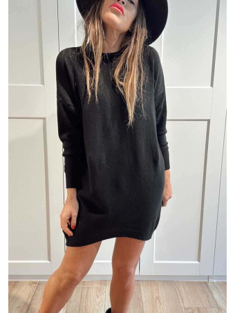 Vestido Básico Punto DEYLAN Negro HEVE