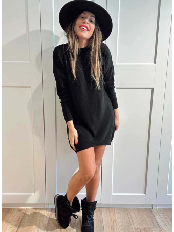 Vestido Básico Punto DEYLAN Negro HEVE