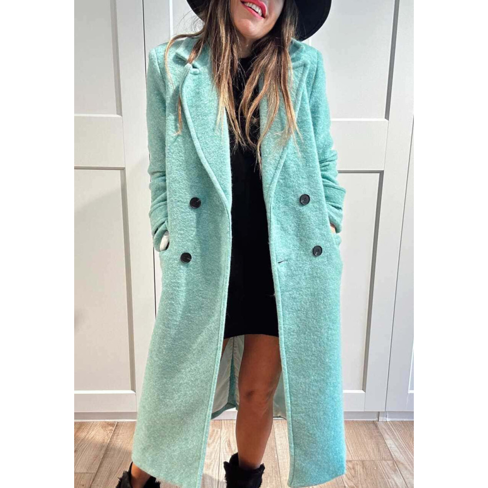 Abrigo Paño Doble Botonadura WIMBERLY Turquesa HEVE