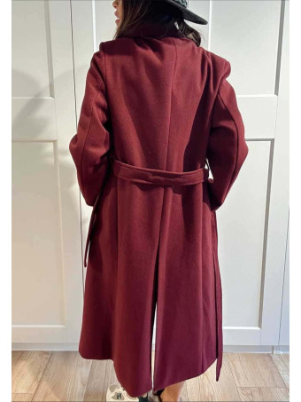 Abrigo Paño con Cinturón BEAUMONT Burdeos HEVE