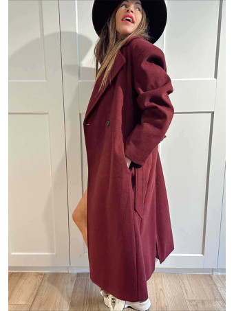 Abrigo Paño con Cinturón BEAUMONT Burdeos HEVE