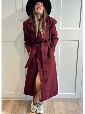 Abrigo Paño con Cinturón BEAUMONT Burdeos HEVE