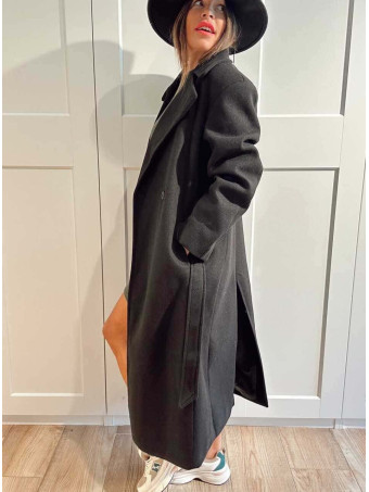 Abrigo Paño con Cinturón BEAUMONT Negro HEVE