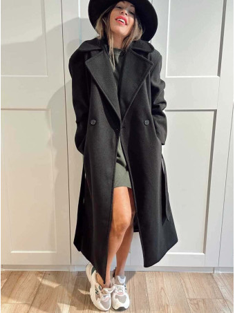 Abrigo Paño con Cinturón BEAUMONT Negro HEVE