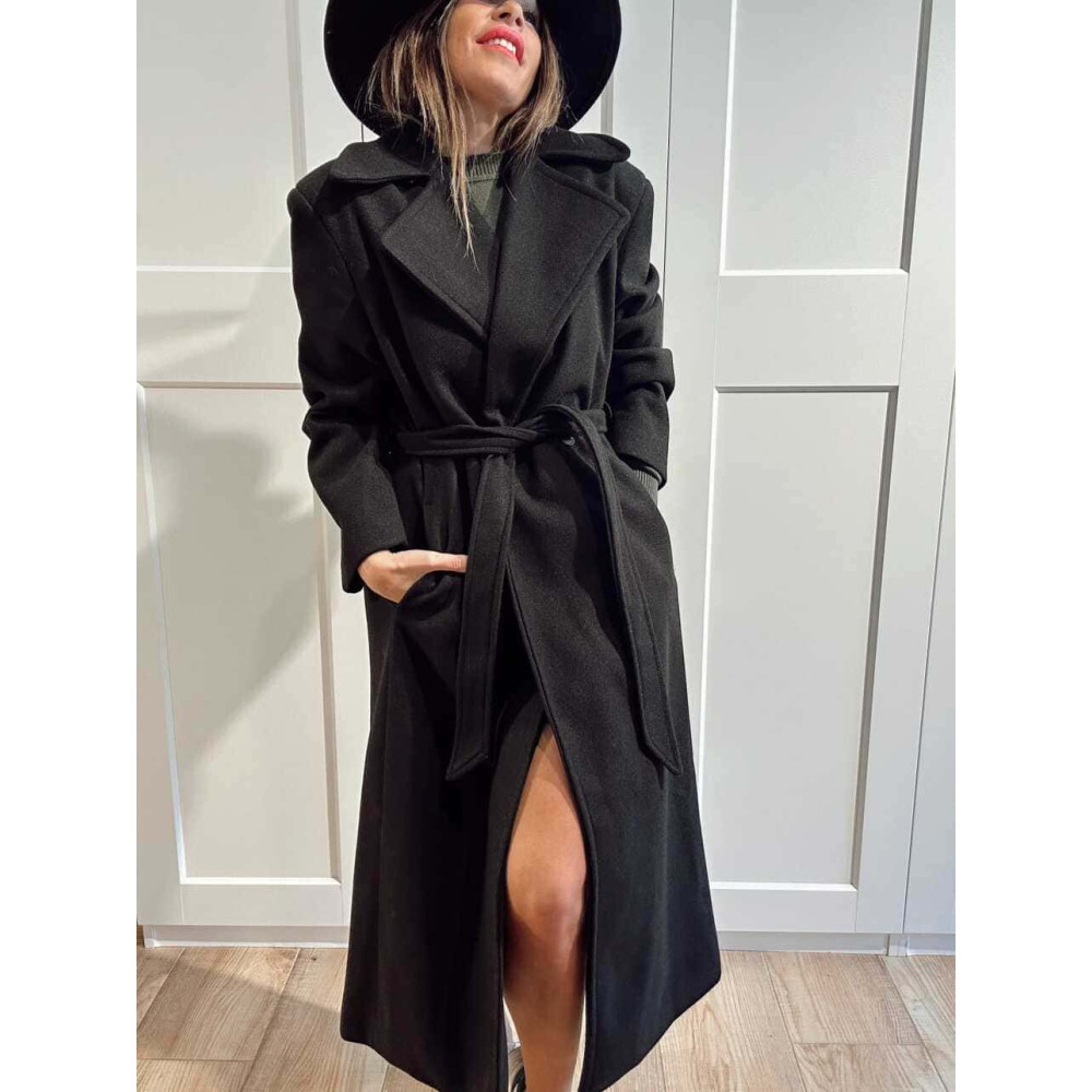 Abrigo Paño con Cinturón BEAUMONT Negro HEVE