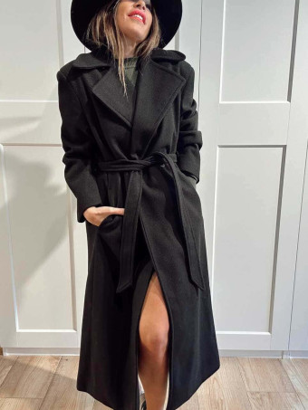 Abrigo Paño con Cinturón BEAUMONT Negro HEVE