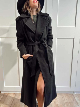 Abrigo Paño con Cinturón BEAUMONT Negro HEVE