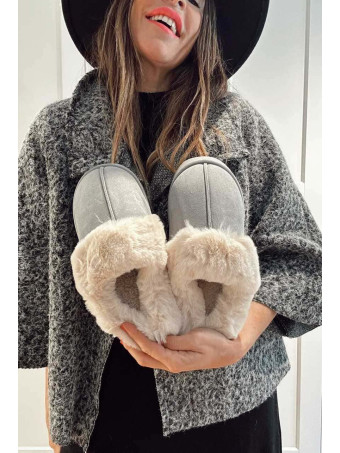 Zueco Home Pelo LENNY Gris HEVE