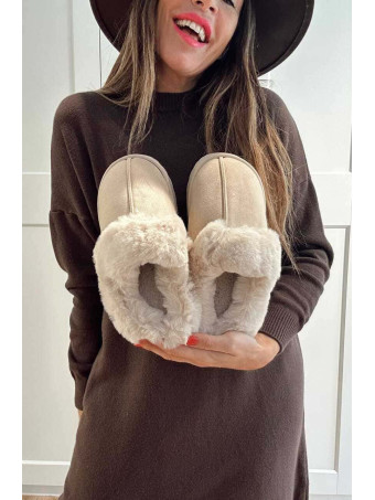 Zueco Home Pelo LENNY Beige HEVE