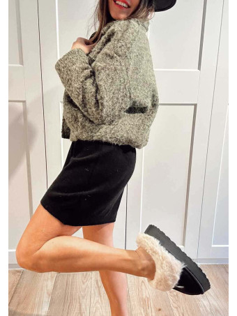 Zueco Home Pelo LENNY Negro HEVE