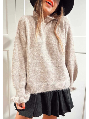 Jersey Ruffle AVIGNON Taupe HEVE