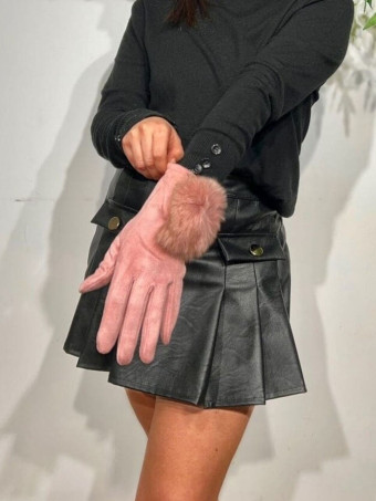 Guantes Pompón JHELO Rosa HEVE