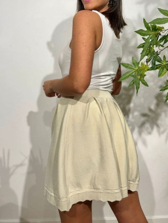 Falda Punto Festoneada EASTYN Beige HEVE