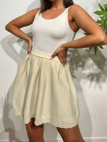 Falda Punto Festoneada EASTYN Beige HEVE