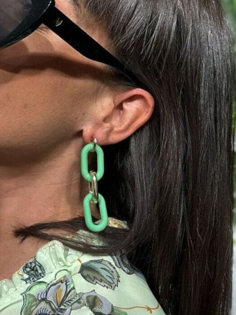 Pendientes Eslabones WEYLYN Verde HEVE