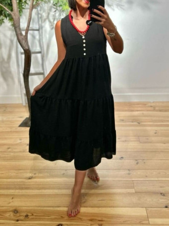 Vestido Paneles LOUPE Negro HEVE