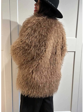 Abrigo Corto Pelo Rizado KALYSSEN Camel HEVE