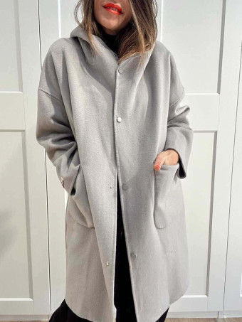 Abrigo Paño con Capucha ALOUETTE Gris HEVE